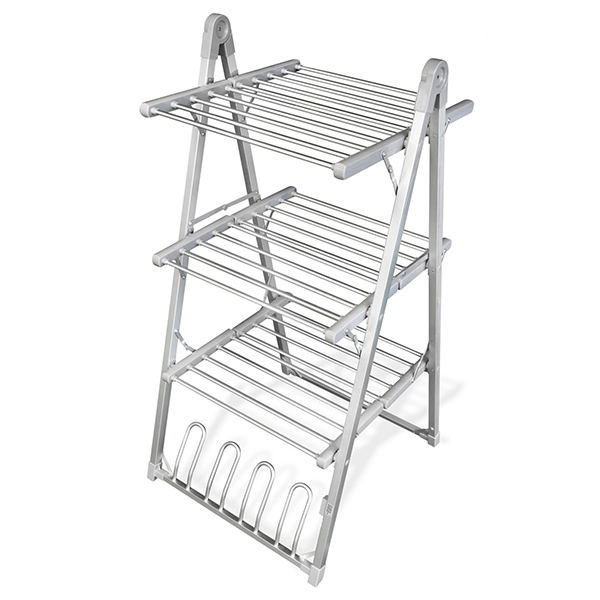 Elektriskt torkställ i vertikal modell 300W, 30 stänger, grå