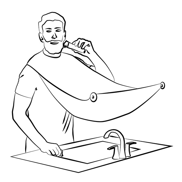 Skäggförkläde för trimning