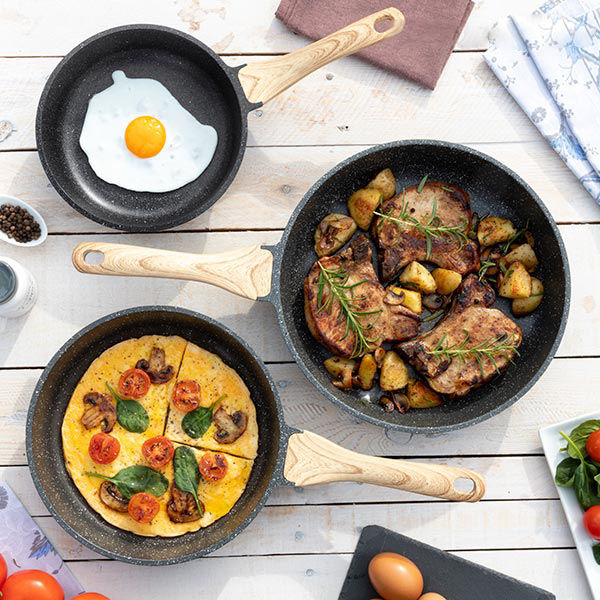 Premiumstekpanna med graniteffekt (28 cm)