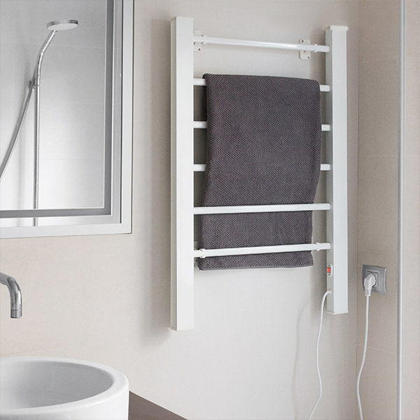 6-stavig elektrisk handdukstork 90W, vit