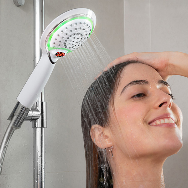 Duschmunstycke med temperatursensor